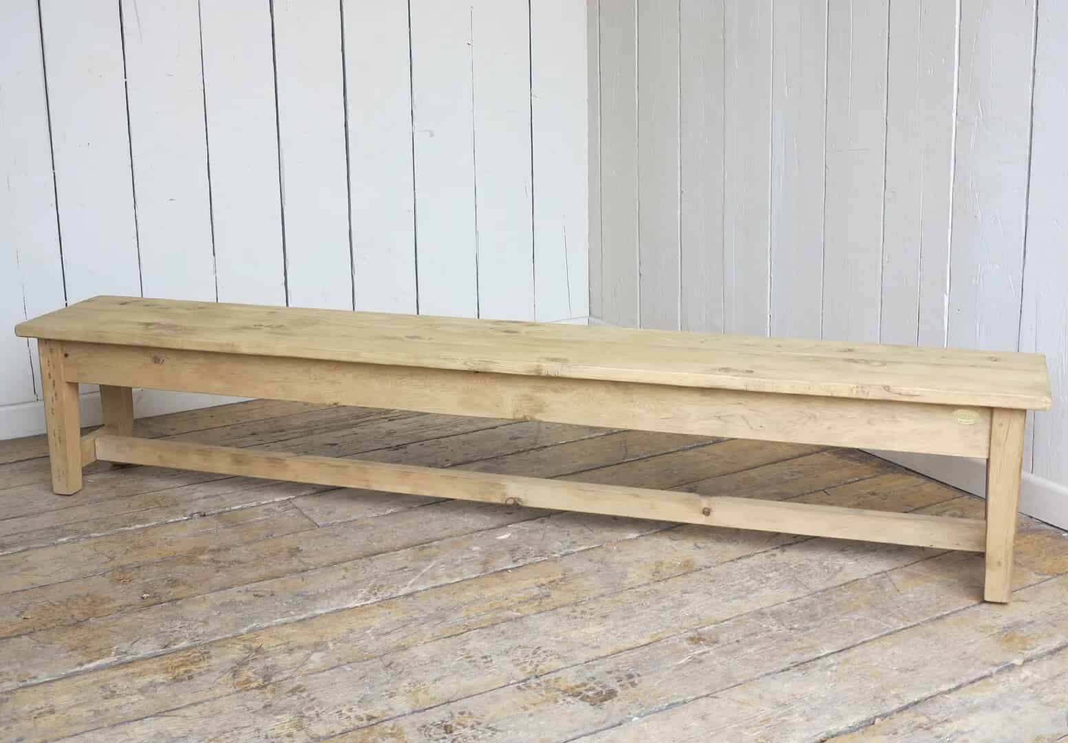 Handmade Reclaimed Pine Plank Top Bench