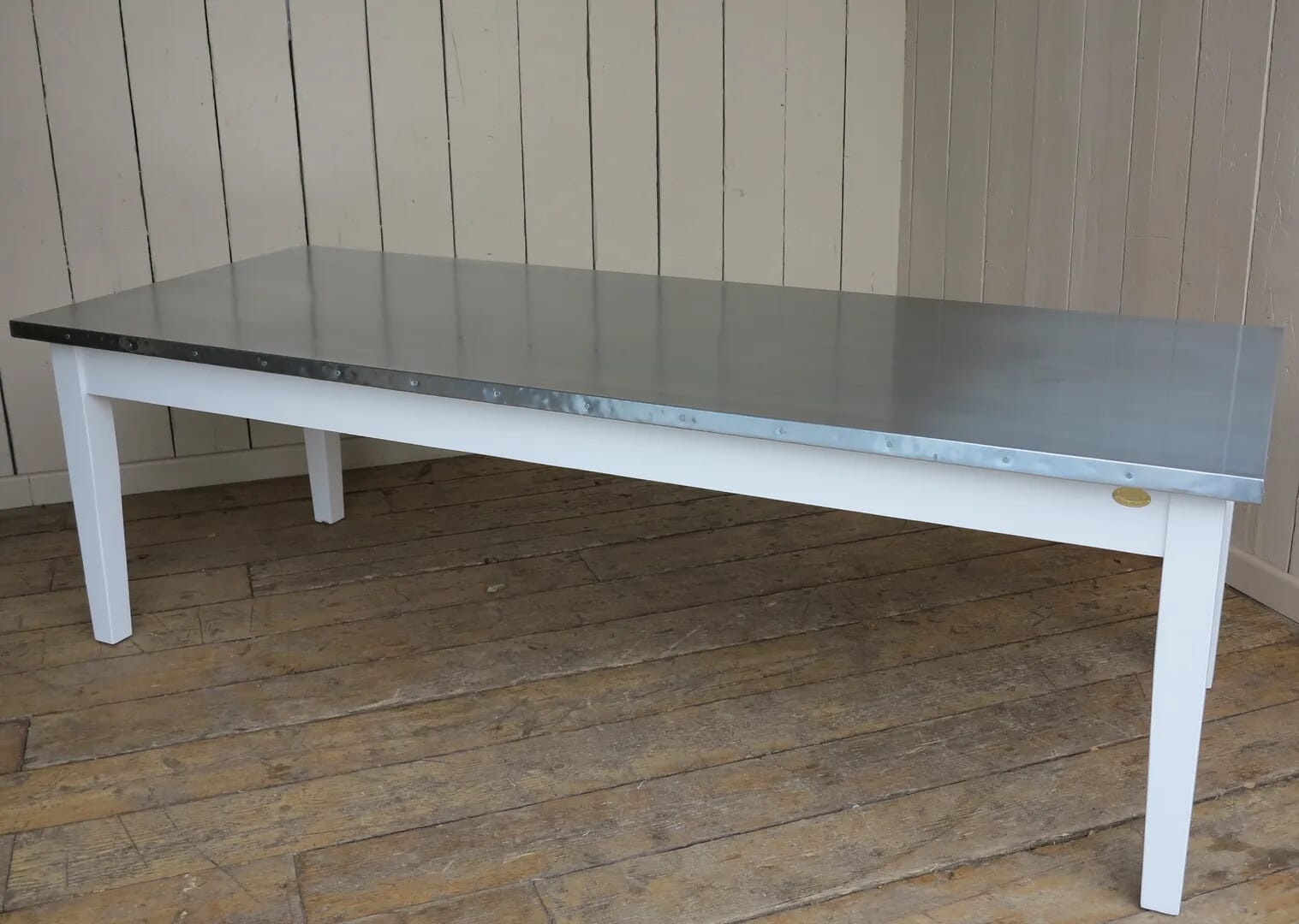 Natural Zinc Bespoke Dining Table With Painted Base - D1334