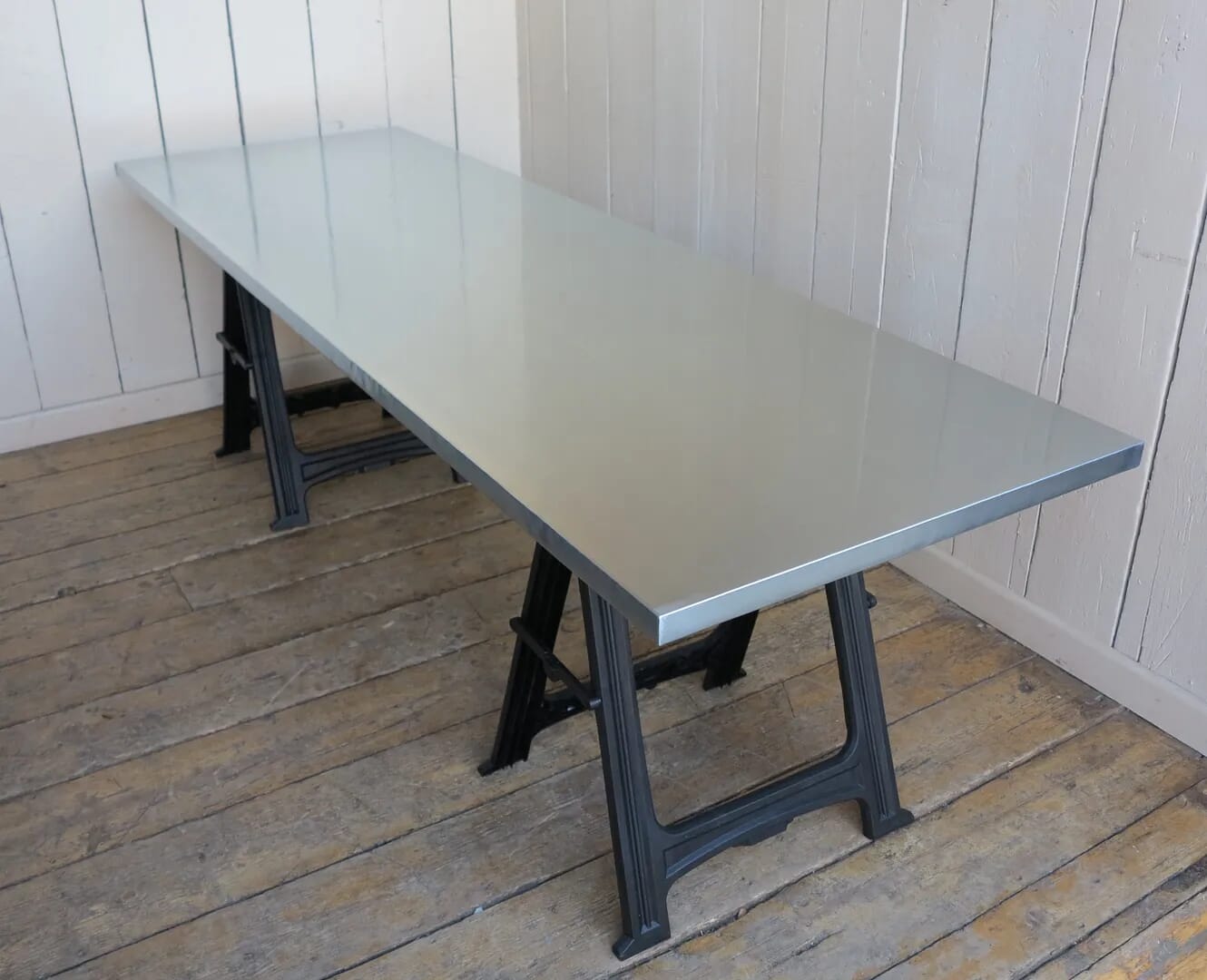 Handmade Solid Zinc Kitchen Worktop In Natural Finish - D1337