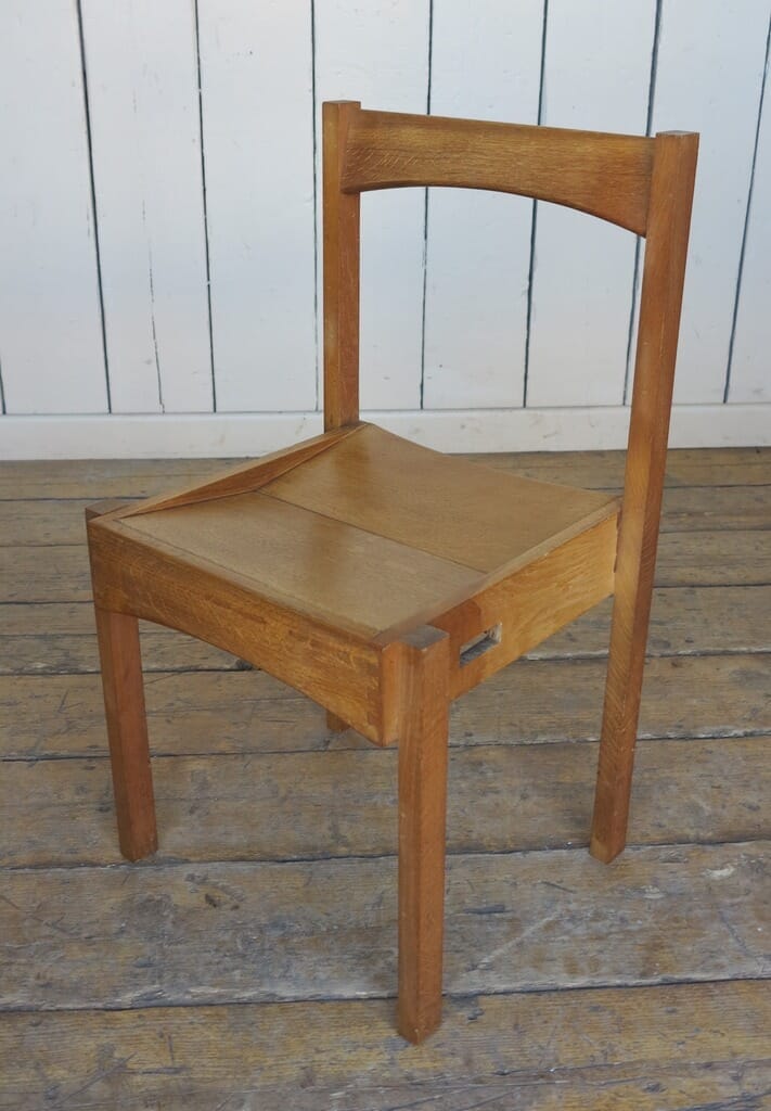 Original Solid Oak Stacking Church Chair  - 8361