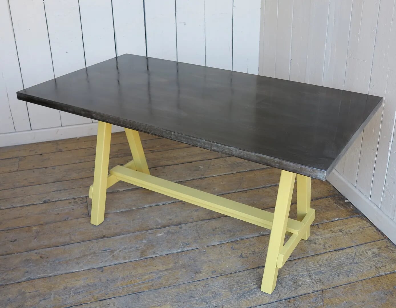 Handmade Solid Antiqued Zinc A Frame Kitchen Table - D1338