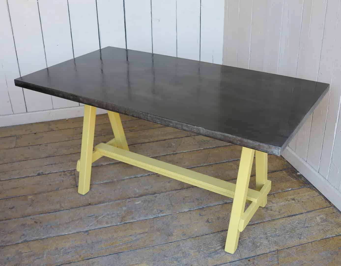 Handmade Solid Antiqued Zinc A Frame Kitchen Table