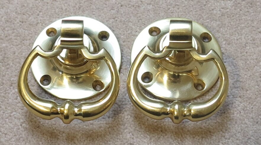 Pair of Brass Dutch Drop Style Handles  - DDUB