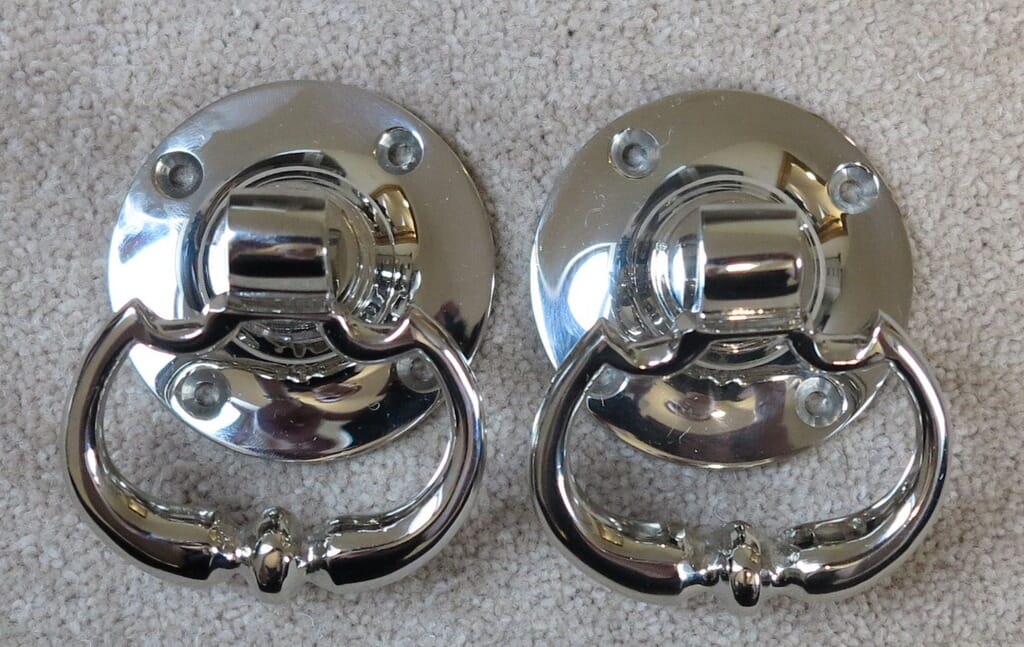 Pair of Nickel Dutch Drop Style Handles  - DDUN