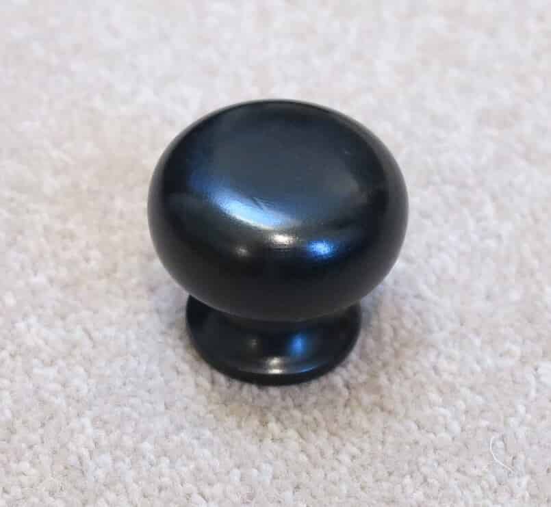 Solid Black Ebony Wood Cupboard Door Knob 