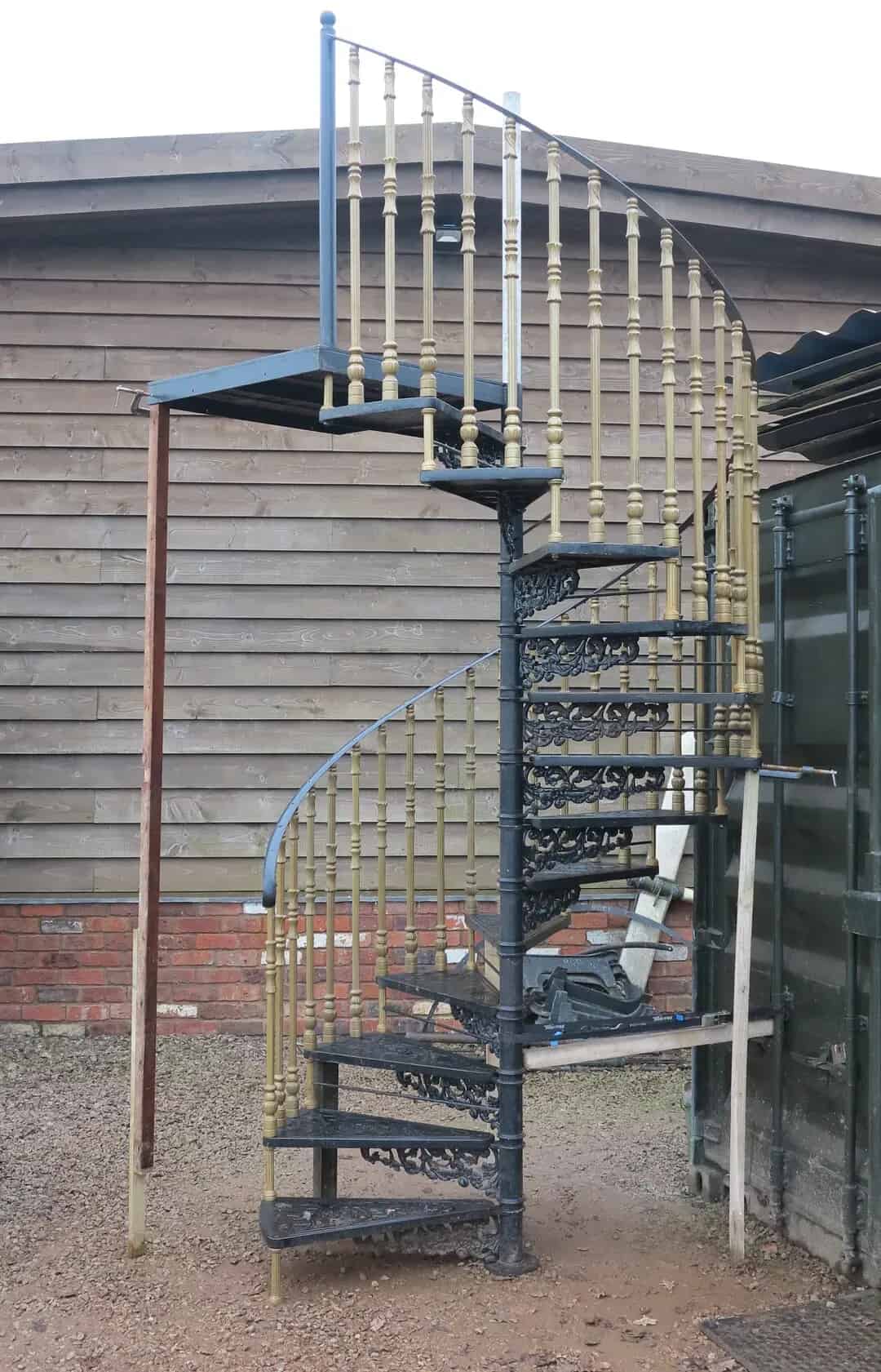 Black Cottage Craft Cast Metal Spiral Staircase