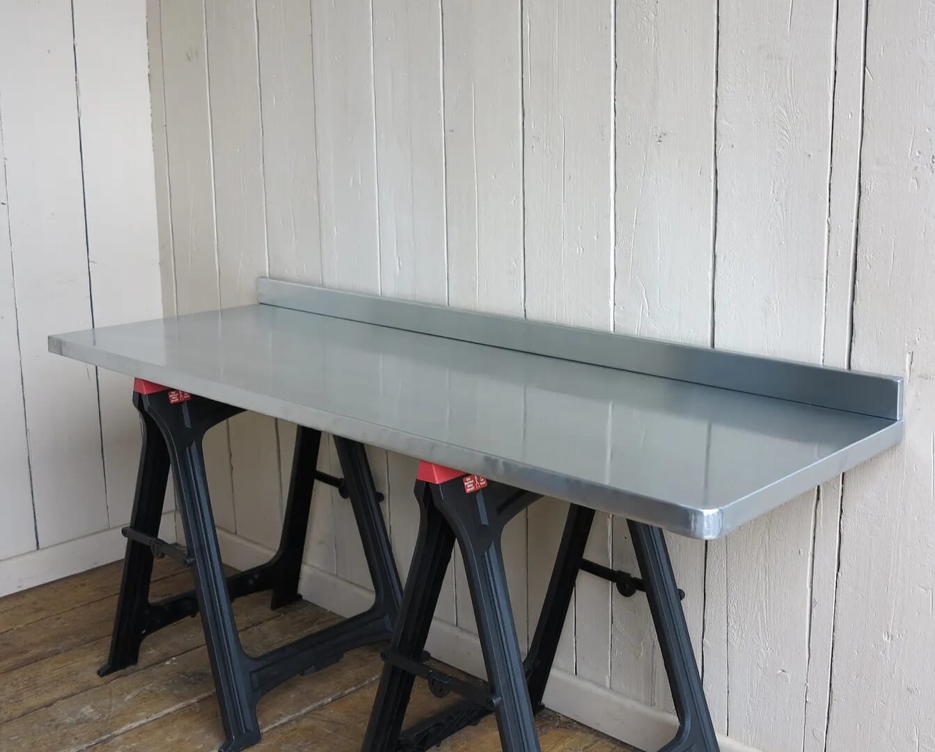 Handmade Natural Zinc Kitchen Worksurface & Splashback - D1352
