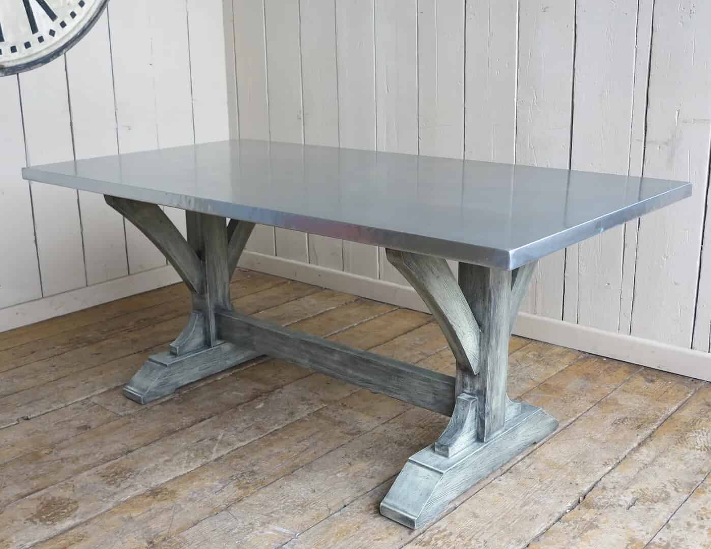 Bespoke Natural Zinc Gothic Style Kitchen Table