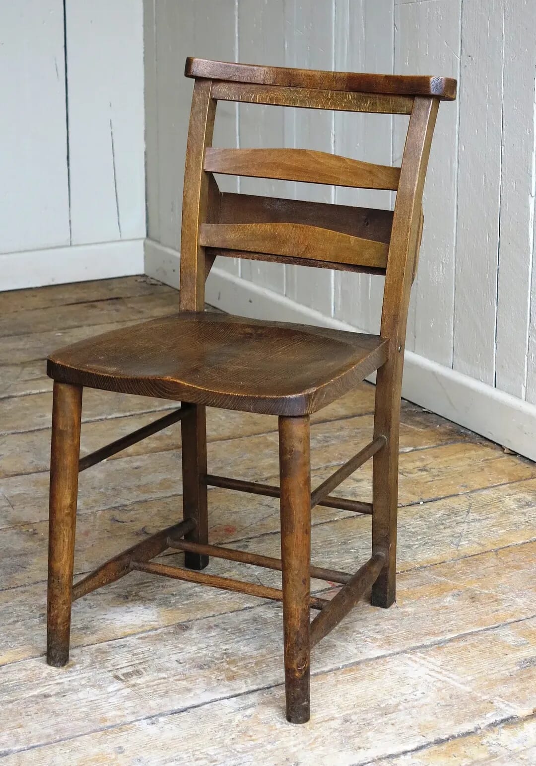 Victorian Wooden Church Chairs With Bible Back Holders - 8384