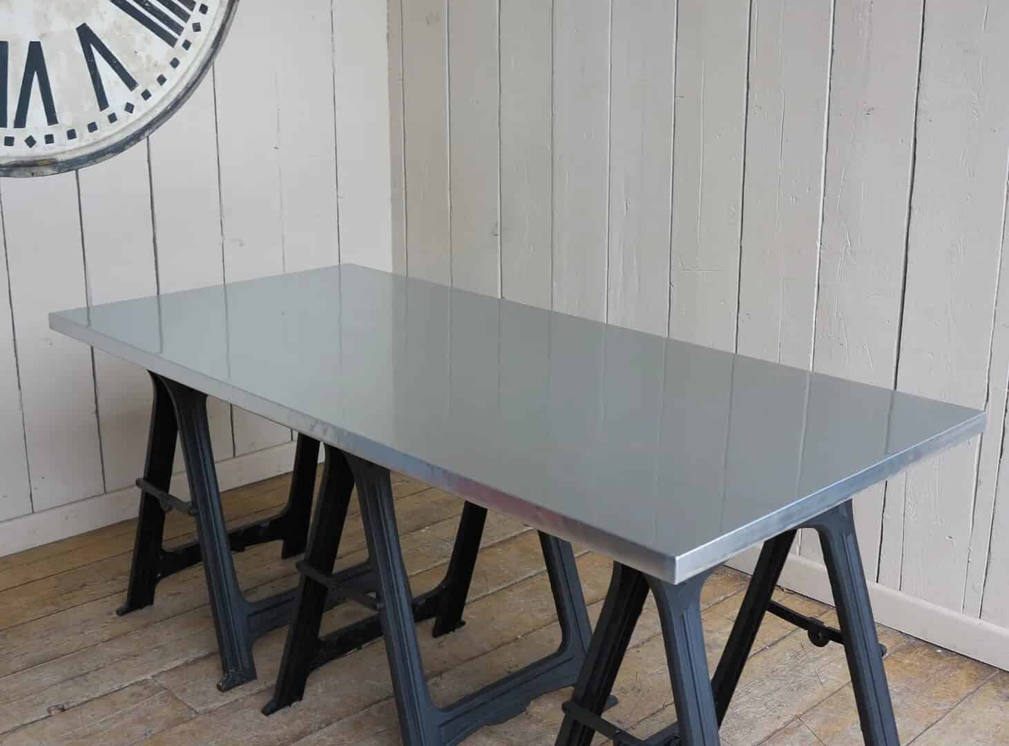 Handmade Solid Natural Zinc Kitchen Table Top