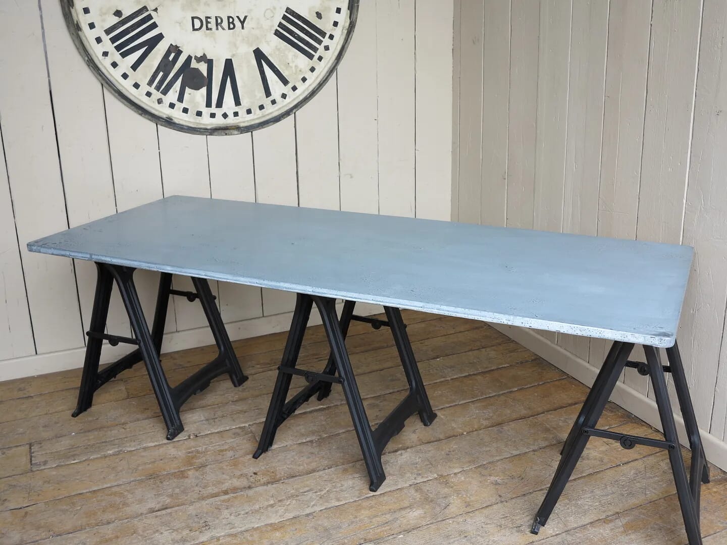Handmade Solid Zinc Table Top with Rounded Corners - D1357