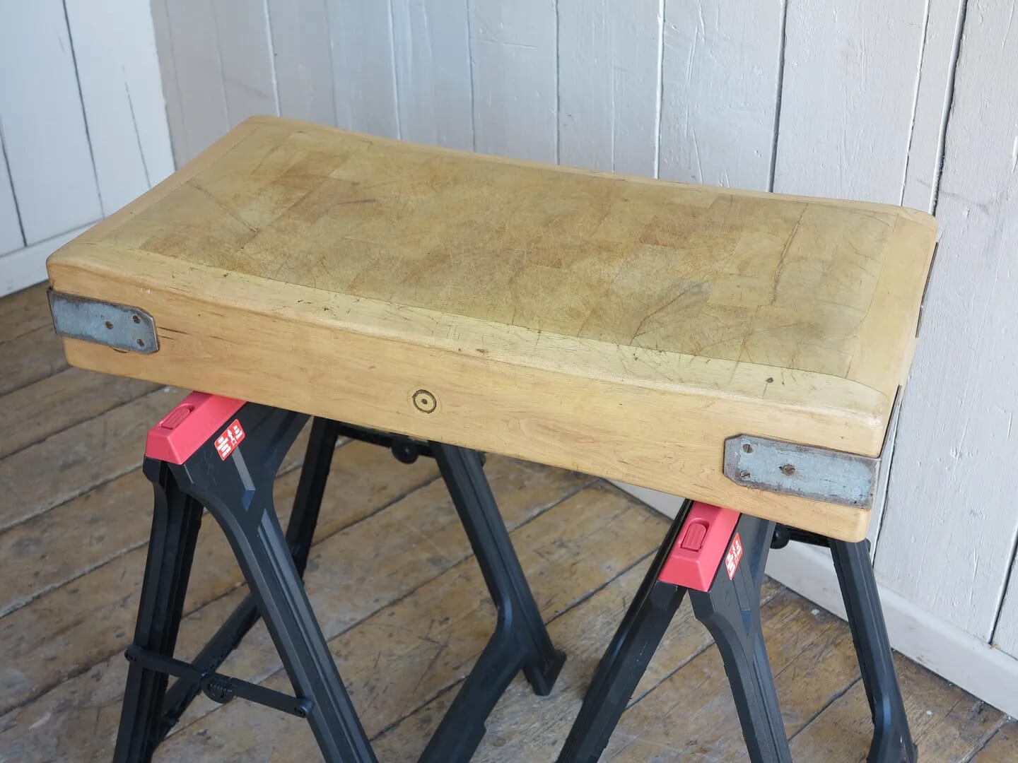 Original Antique Butchers Chopping Block Top - 8424