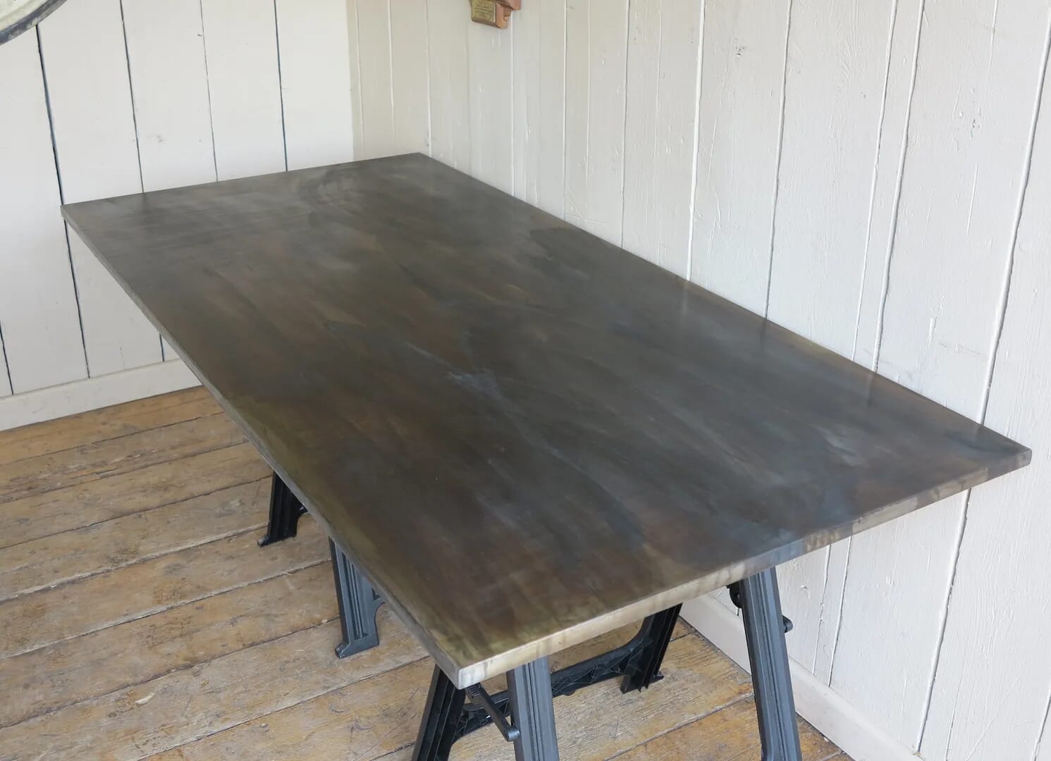 Handmade Antiqued Zinc Table Top with Square Corners - D1362