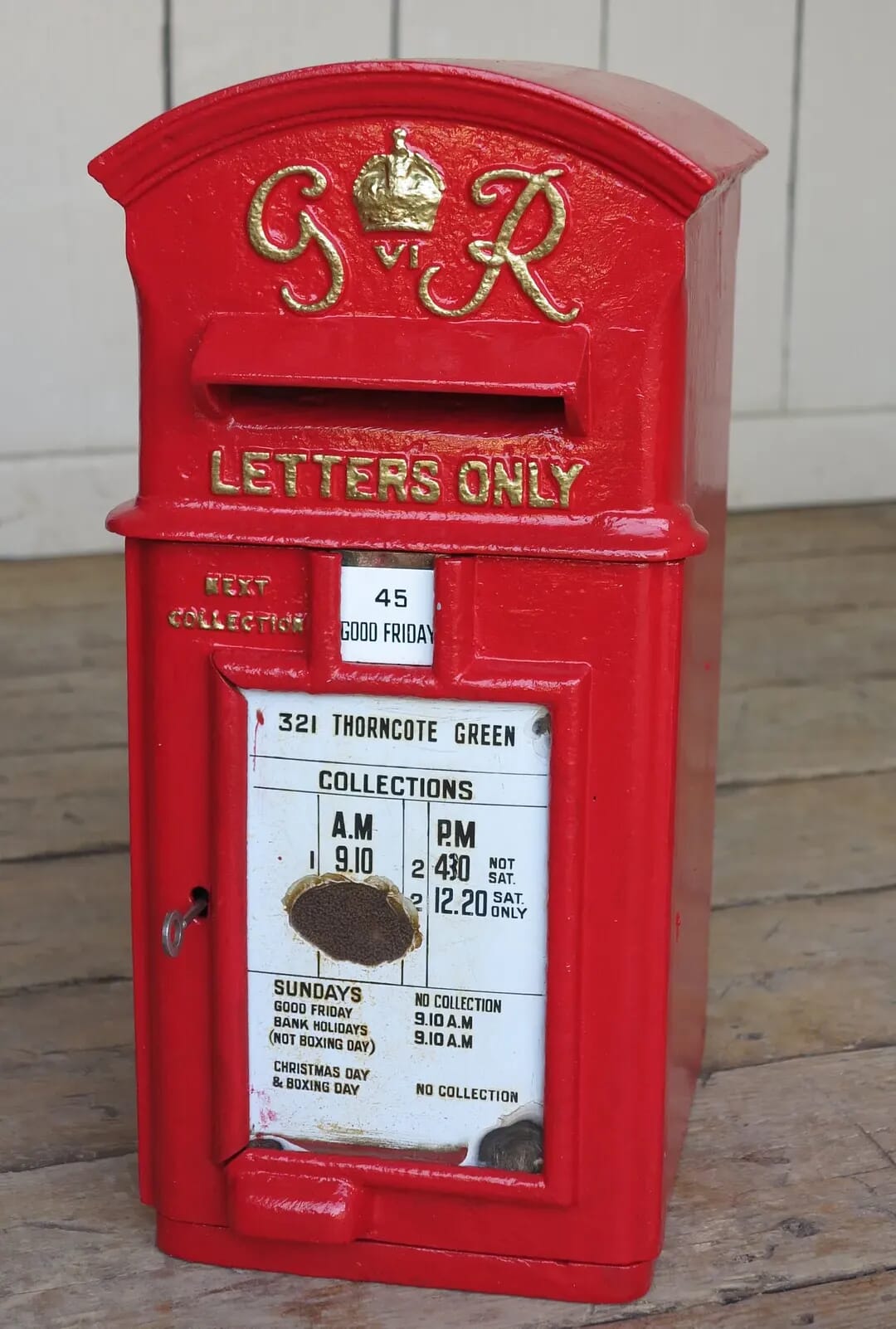 Pole Mounted George 6th Cast Iron Post Box - 8395