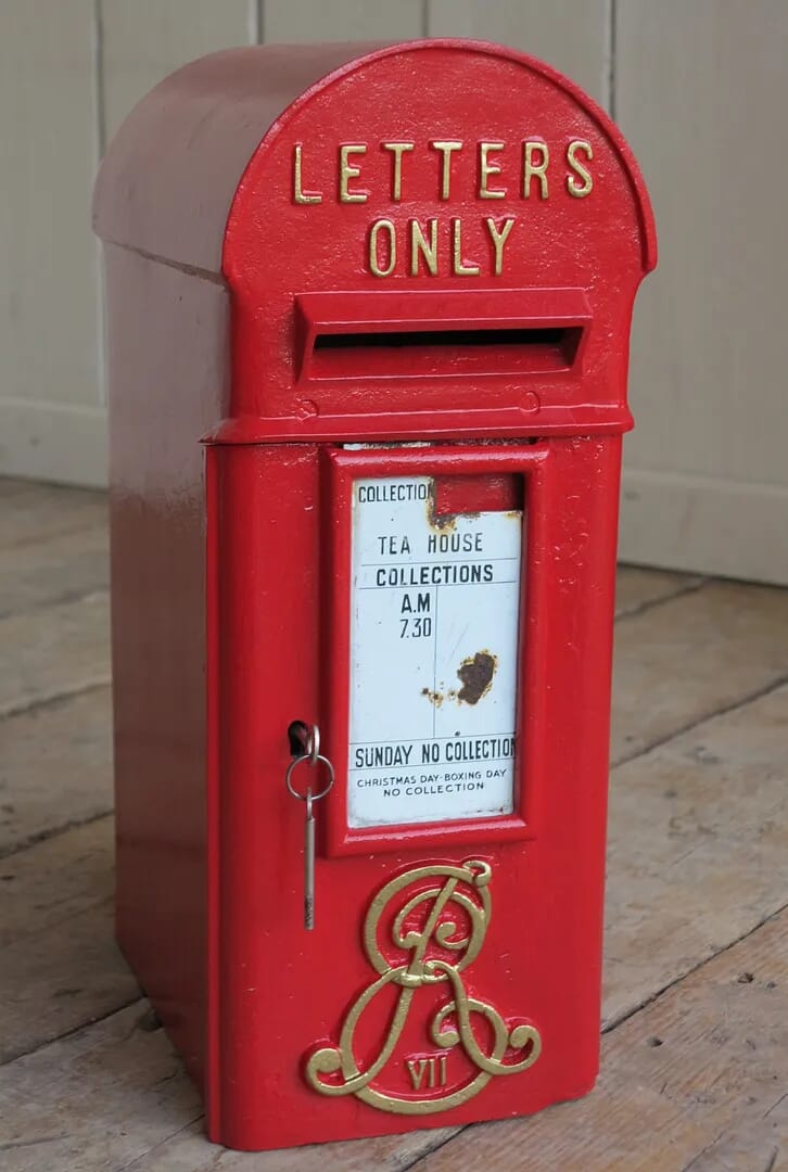 Cast Iron Pole Mounted Edward 7th Letter Post Box - 8387