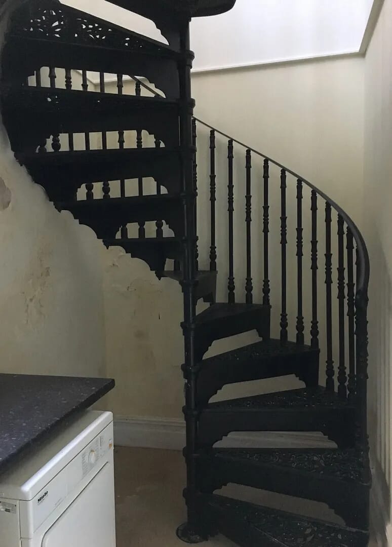 Cottage Craft Cast Metal Spiral Staircase in Black  - 8481