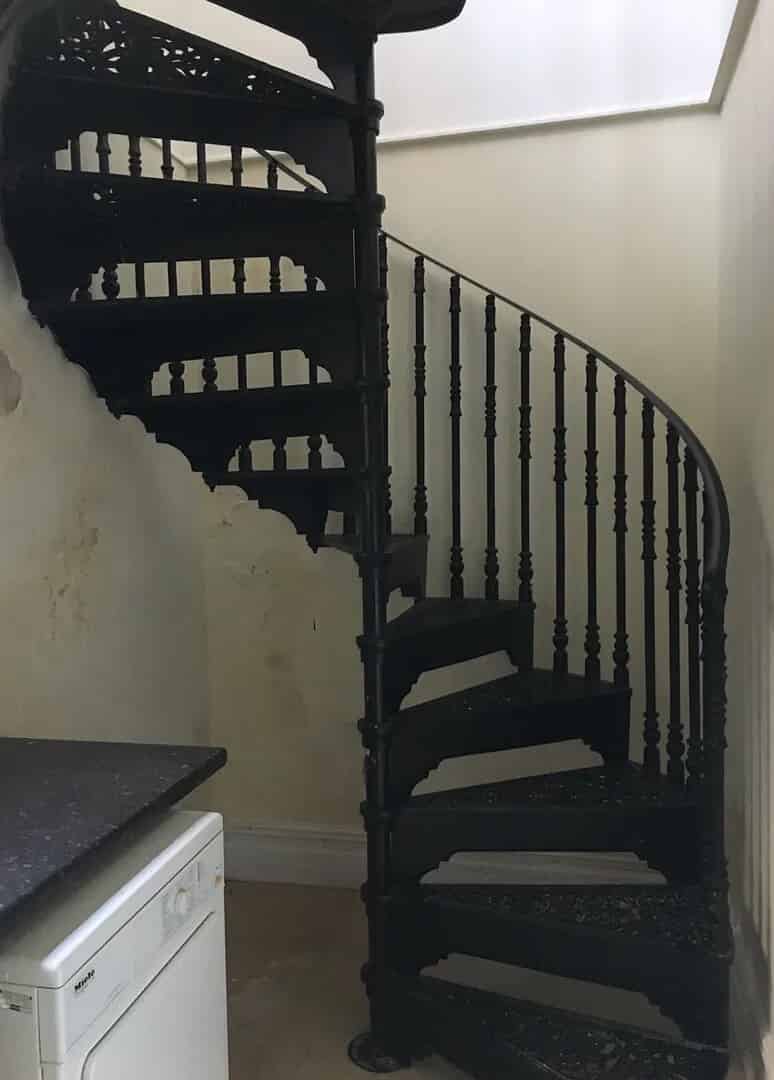 Black Cottage Craft Cast Metal Spiral Indoor Staircase