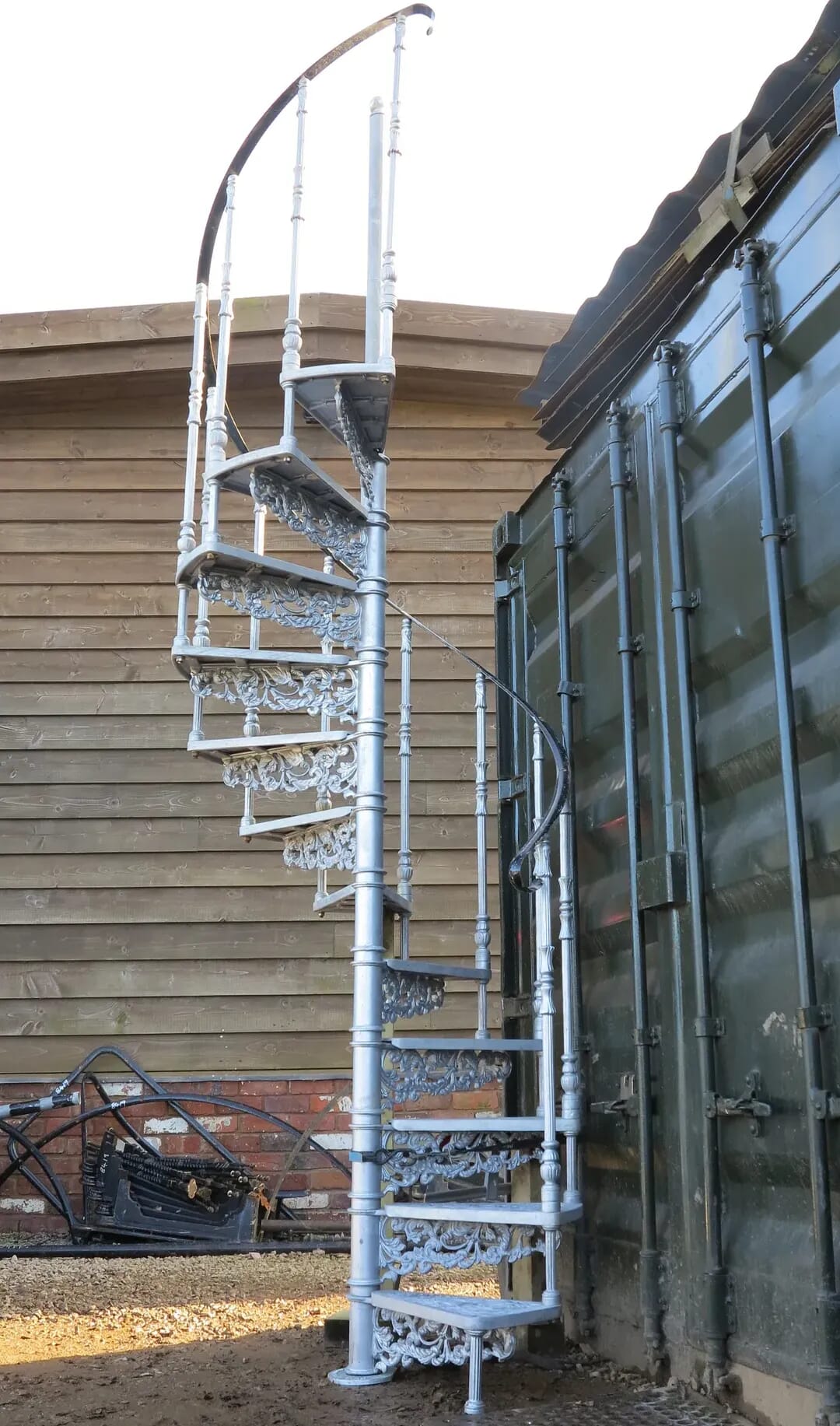 Silver Cottage Craft Cast Metal Decorative Spiral Staircase - 8480