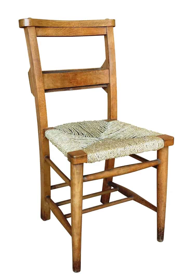 Victorian Rush Seated Church Chairs With Bible Back
