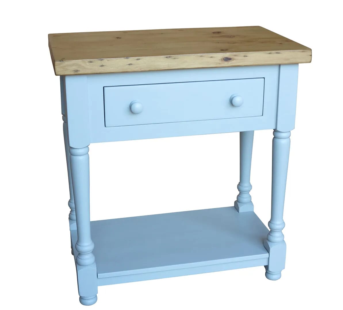 Bespoke Wooden Thick Top Side Table With Drawer - D1369
