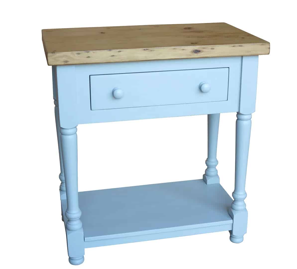 Bespoke Wooden Thick Top Side Table With Drawer