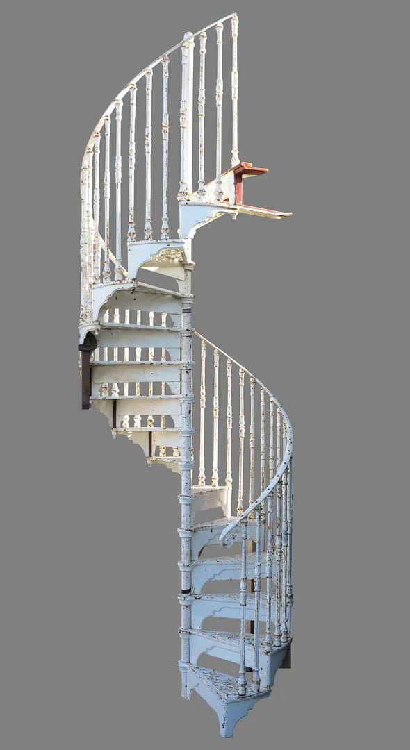 Cast Iron Spiral Staircase by Safety Stairways & Landing - 8463