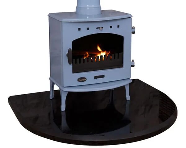 Black Granite Curved Stove Hearth - HEF291