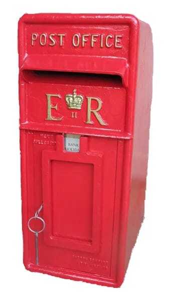 Original ER II Cast Iron Arch Back Pole Mounted Post Box - 8191a