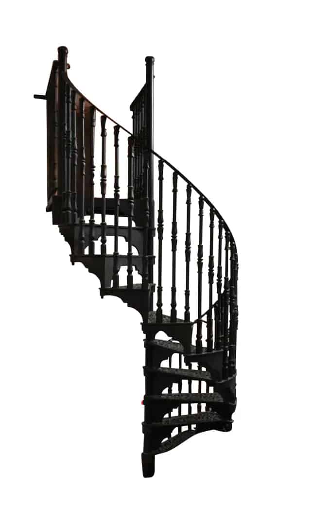 Cast Iron Black Spiral Staircase & Landing by Elite