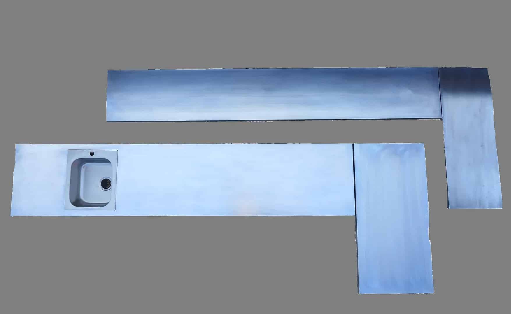Natural Zinc Handmade Kitchen Worktops with Sink Cutout