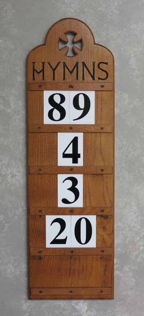 Antique Wall Mounted Gothic Style Hymn/ Psalm Board 