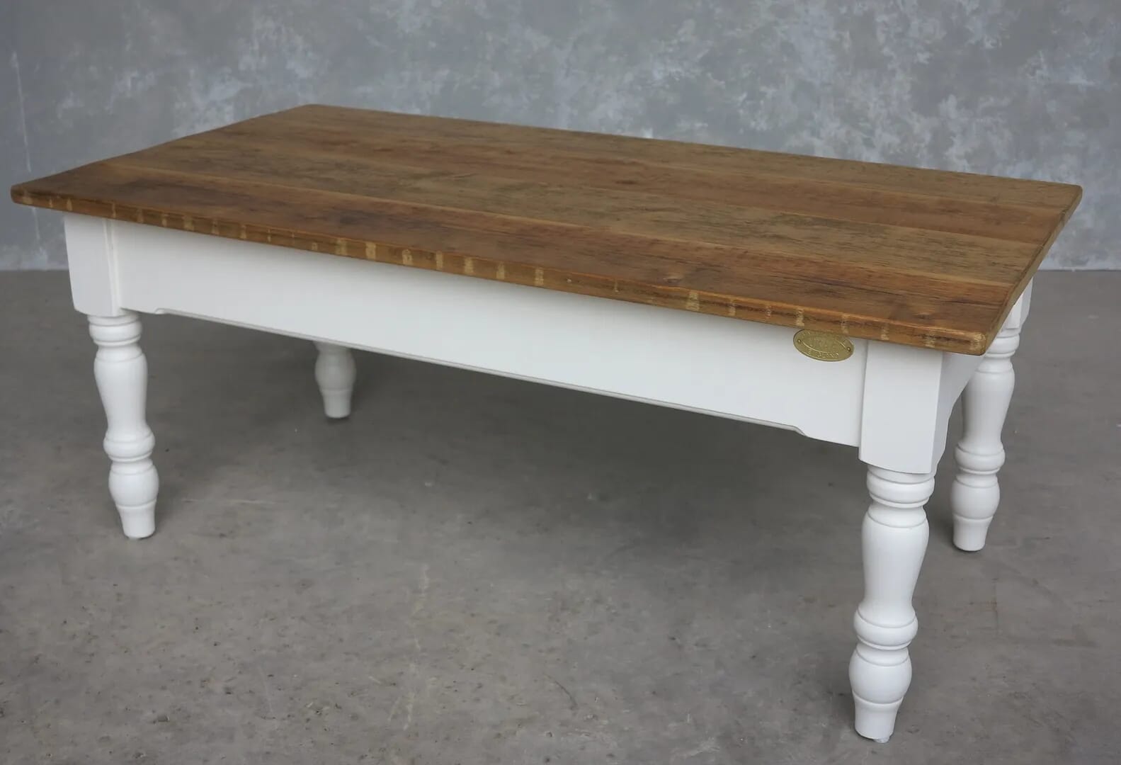 Bespoke Old Pine Top Coffee Table with Painted Base - D1376