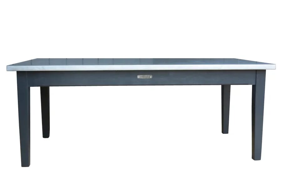 Matt Zinc Topped Table with Two Drawers - 7964