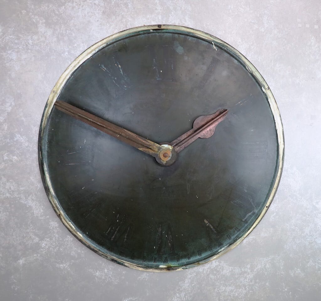 Victorian Copper Wall Mounted Clock Face With Hands - 8455