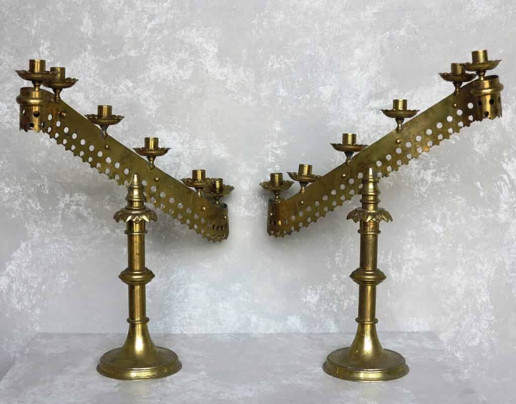 Pair of Solid Brass Victorian Candlesticks
