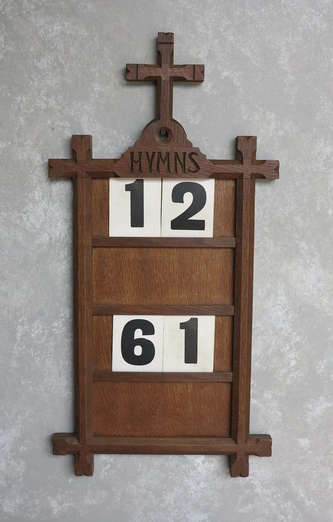 Victorian Wall Mounted Oak Church Psalm / Hymn Board - 8542