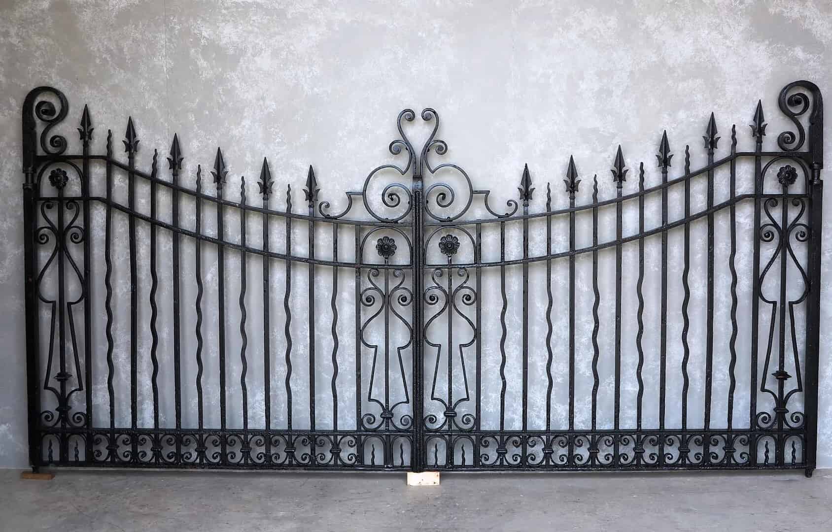 Pair of Victorian Wrought Iron Driveway Gates & Hinges