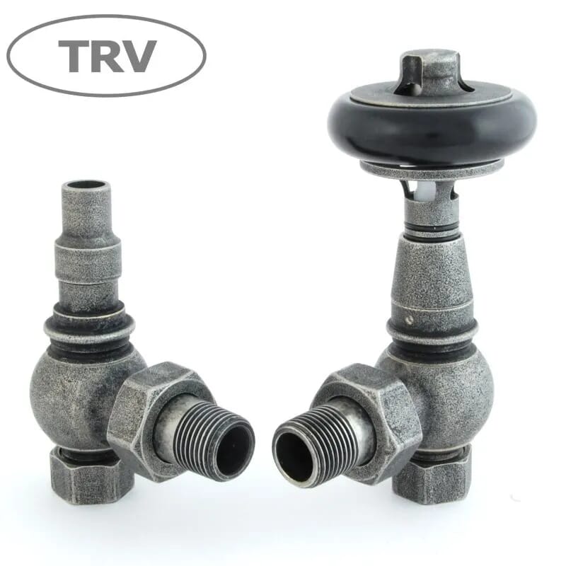 Amberley Pewter Finish Cast Iron Radiator Valves  - Ambpw