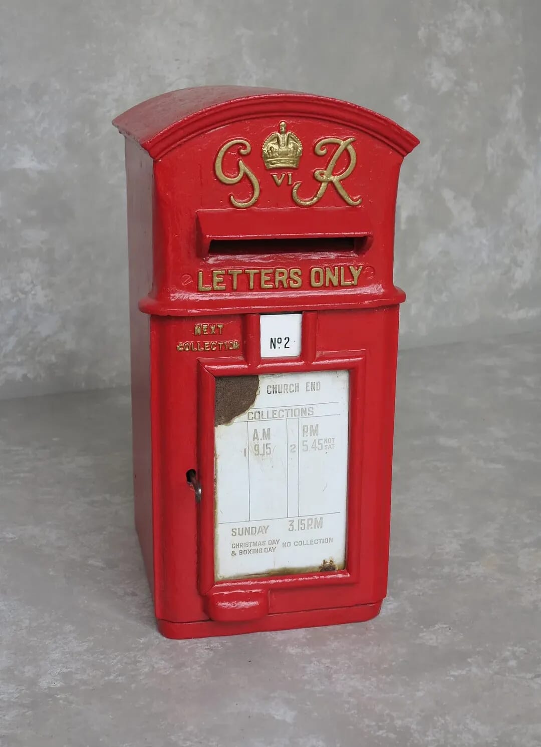 Original Old Pole Mounted George 6th Cast Iron Post Box - 8452a