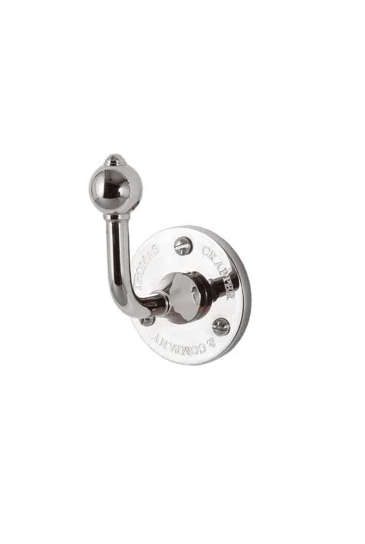 Thomas Crapper Classical Bathroom Towel Hook In Chrome