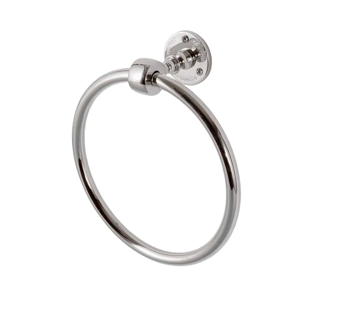 Thomas Crapper Classical Bathroom Towel Ring In Chrome