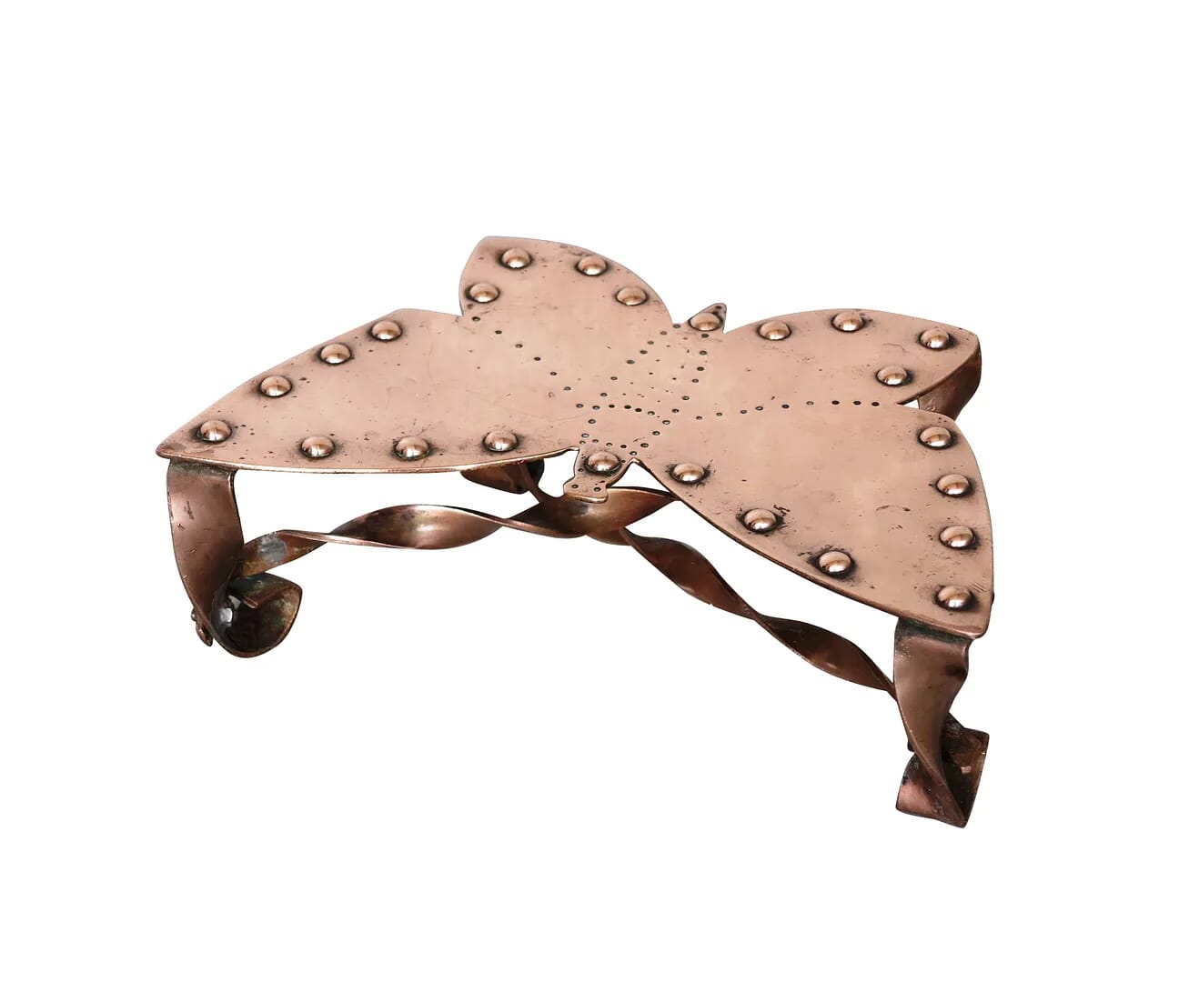 Art Nouveau Copper Butterfly Fireside Trivet Stand - 8561