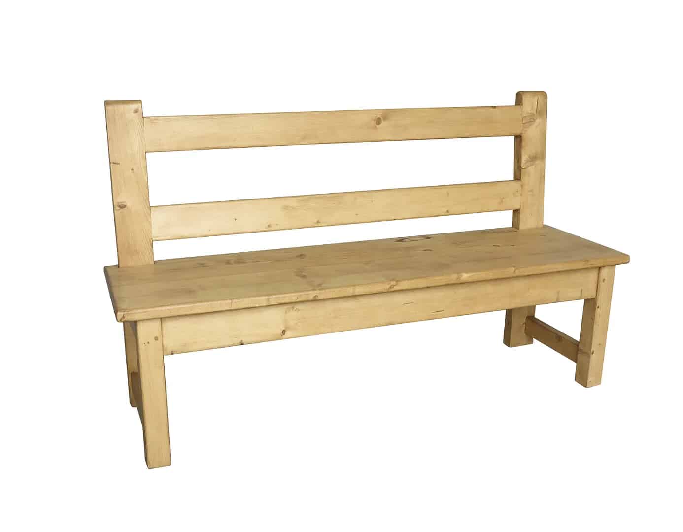 Handmade Reclaimed Pine Wooden Benches with Backs