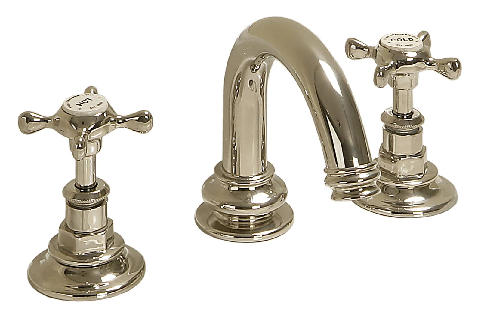 Thomas Crapper Marlborough 3 Tap Hole Basin Mixer Taps - TCTAMB403NP