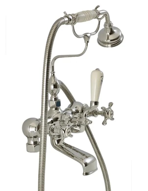 Thomas Crapper Marlborough Bath Mixer Taps & Shower Head - TCTAMB702BSMCP