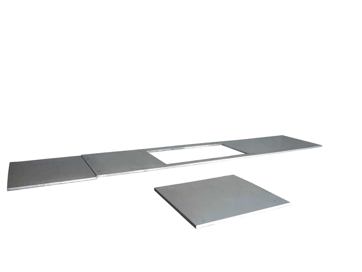 Distressed Zinc Handmade Kitchen Worktops with Cutouts - D1394