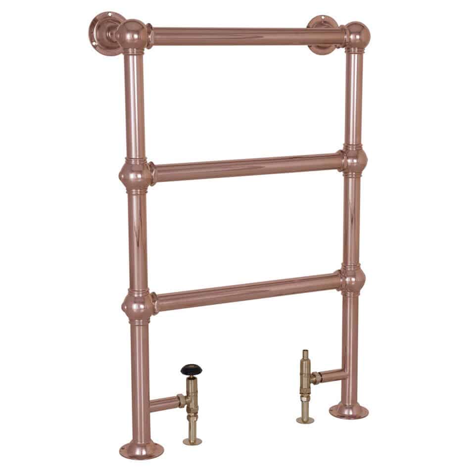 Carron Colossus 3 Bar Copper Floor Mounted Dual Fuel Towel Rail