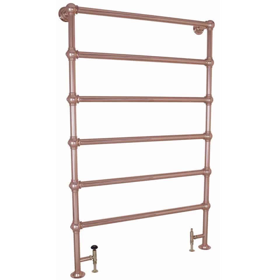 Carron Large Colossus 6 Bar Copper Floor Mounted Dual Fuel Towel Rail