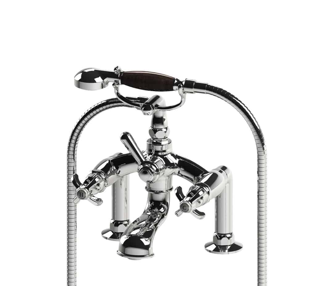Thomas Crapper Deck Mounted Bath Shower Mixer Taps
