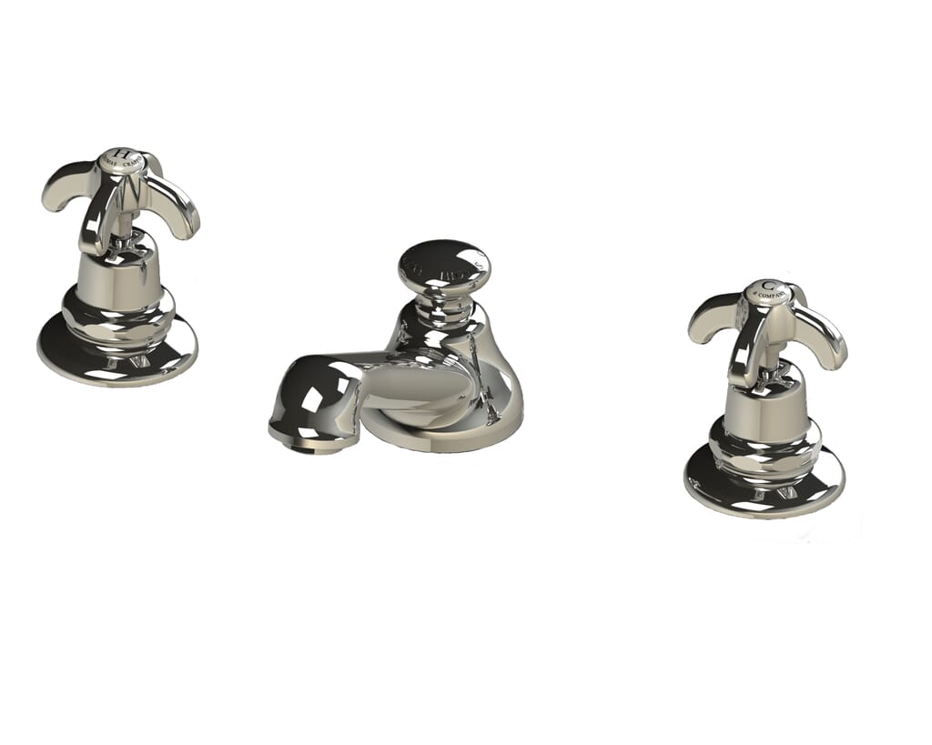 Thomas Crapper Three Tap-Hole Low Mixer Taps For Basins - TCBW1920403DCP